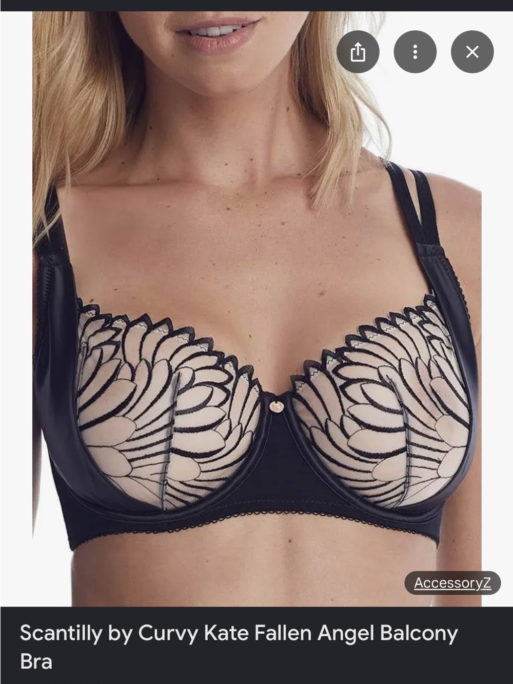 Fallen Angel Balcony Bra - Black/Nude